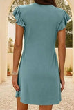 V-Neck Ruffled Cap Sleeve Dress - Trendsi - Flyclothing LLC