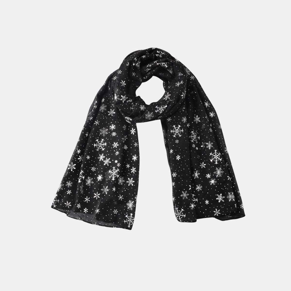 Thermal Snowflakes Polyester Scarf - Trendsi