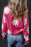 Daisy Round Neck Dropped Shoulder Sweater - Trendsi - Flyclothing LLC