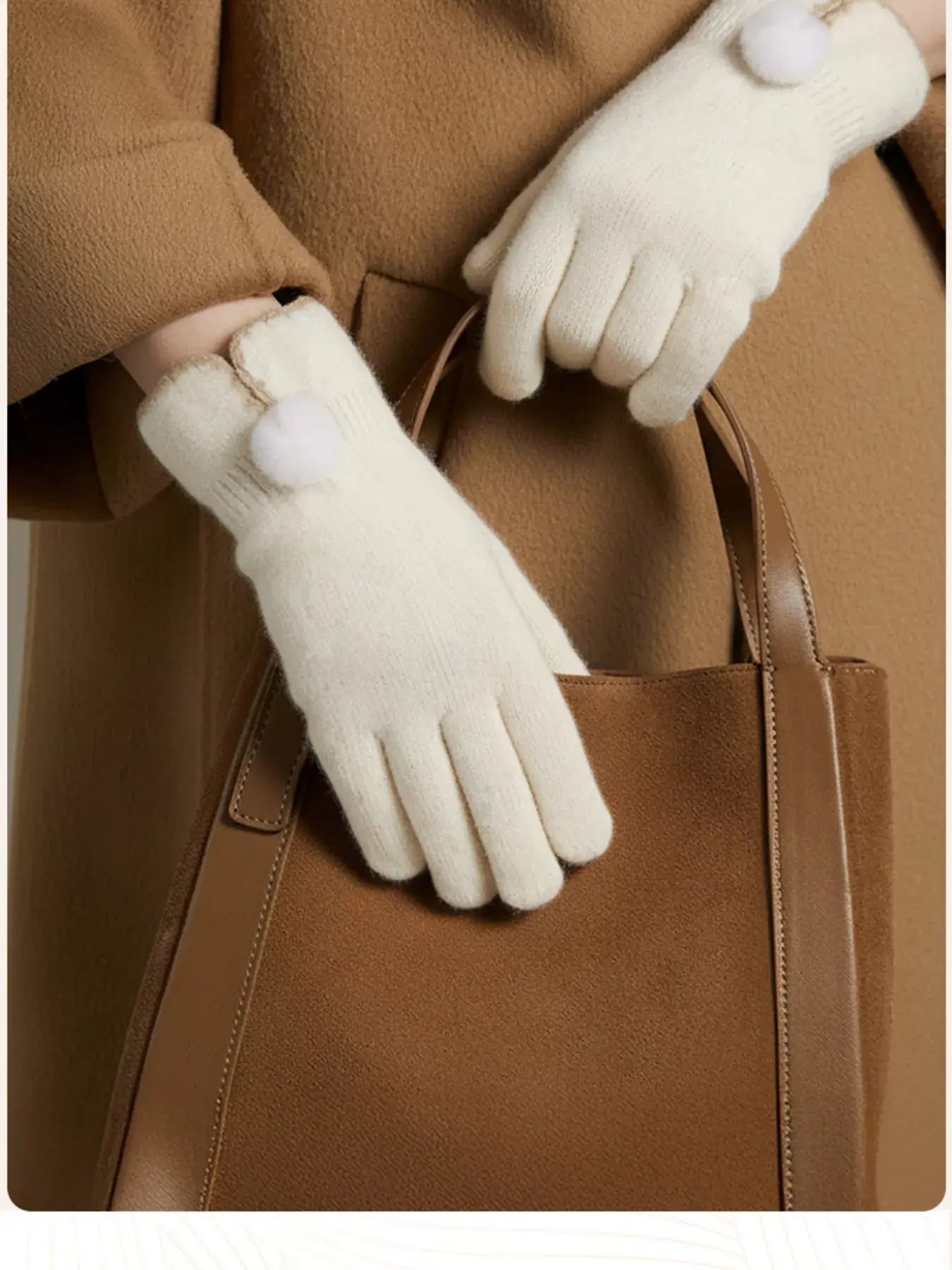 Pom-Pom Detail Gloves - Trendsi - Flyclothing LLC
