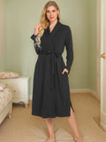 Tied Lounge Nightgown with Pockets - Trendsi