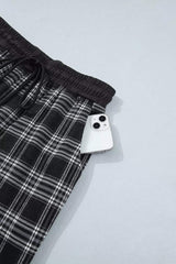 Plaid Wide-Leg Drawstring Pants - Trendsi - Flyclothing LLC