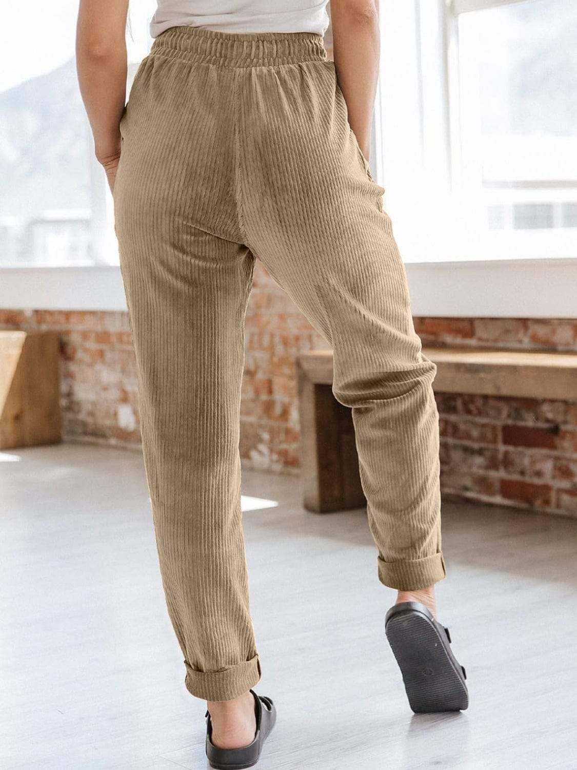 Drawstring Pants with Pockets - Trendsi - Flyclothing LLC