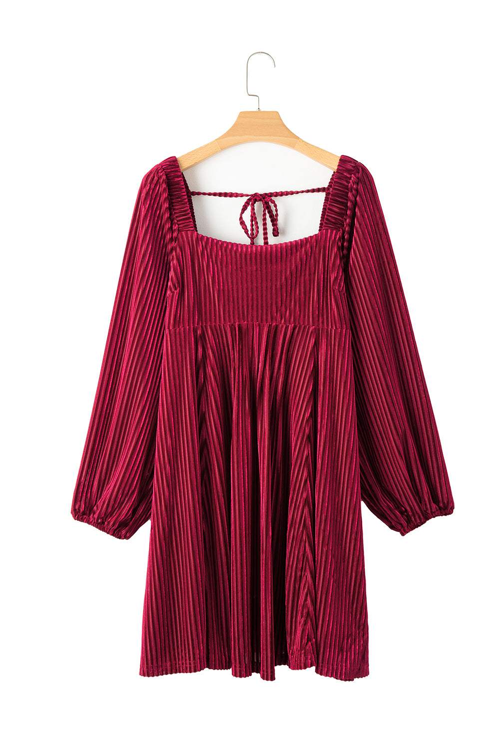 Square Neck Long Sleeve Mini Dress - Trendsi - Flyclothing LLC