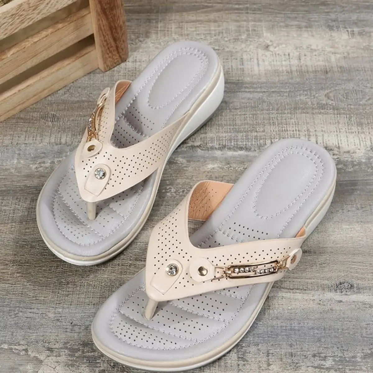 Toe Post Wedge Sandals - Trendsi - Flyclothing LLC