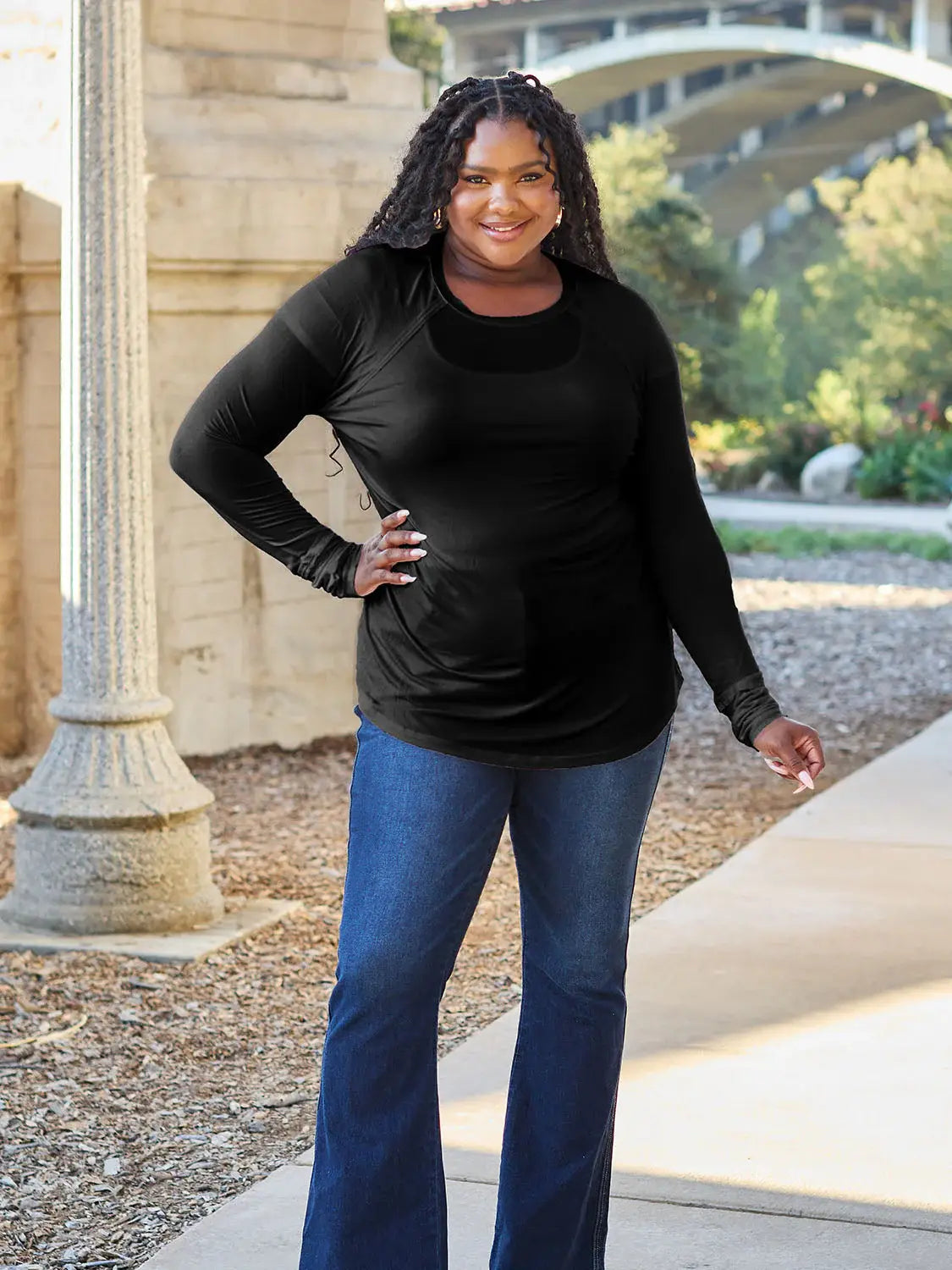 Basic Bae Full Size Round Neck Long Sleeve T-Shirt - ShopBasicbae - Flyclothing LLC