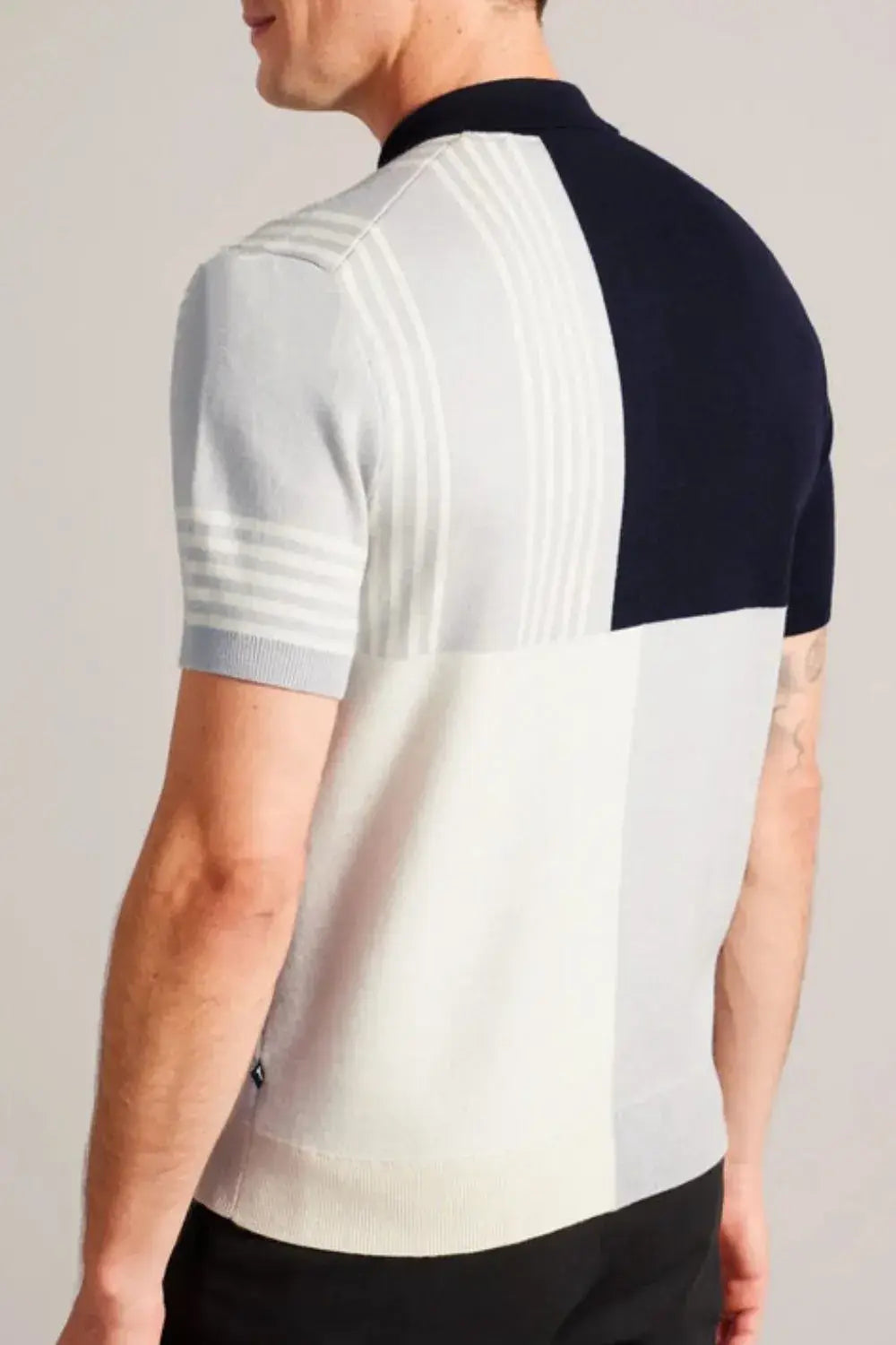 Men's Plus Size Color Block Short Sleeve Polo - Trendsi - Flyclothing LLC