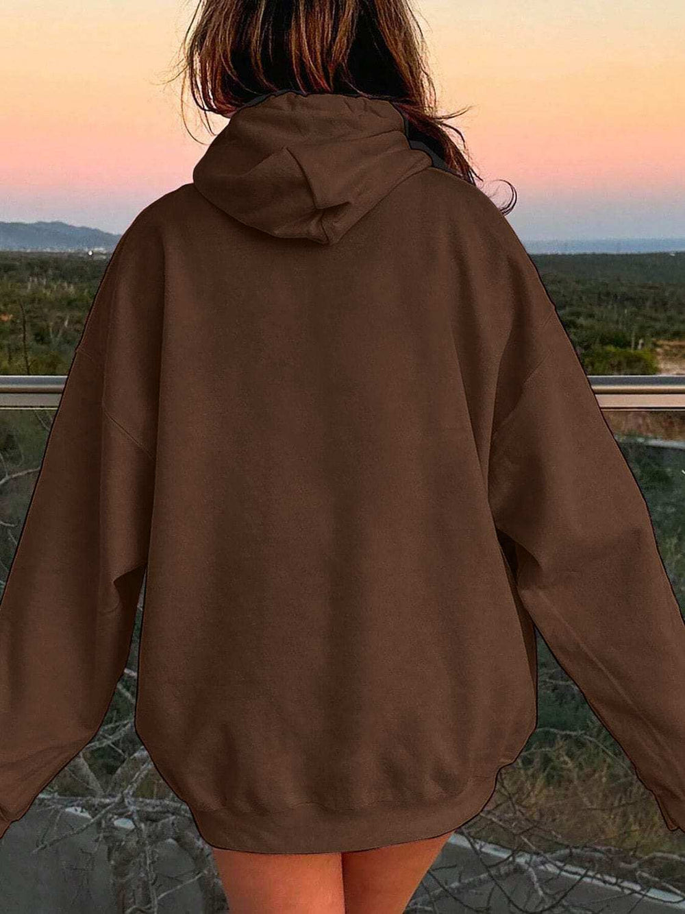 Drawstring Dropped Shoulder Hoodie - Trendsi - Flyclothing LLC