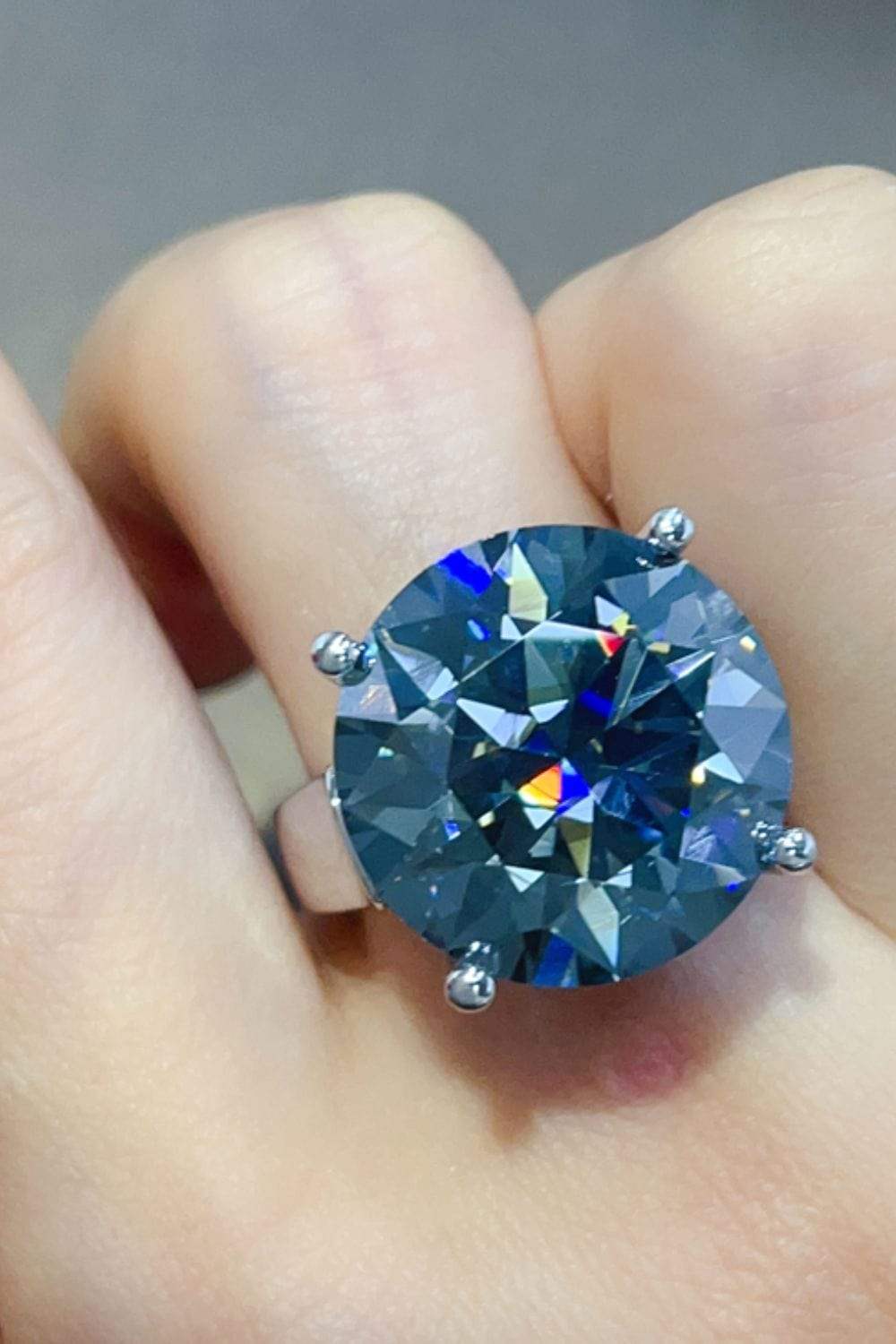 20 Carat Moissanite 925 Sterling Silver Ring - Trendsi - Flyclothing LLC