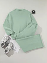 Drop Shoulder Zip Up Jacket and Drawstring Pants Active 2pcs Set - Trendsi - Flyclothing LLC