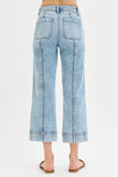 RISEN Full Size High Rise Crop Wide Front Seam Detailed Jeans Plus Size - Trendsi - Flyclothing LLC