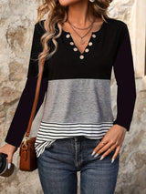 Notched Long Sleeve T-Shirt - Trendsi - Flyclothing LLC