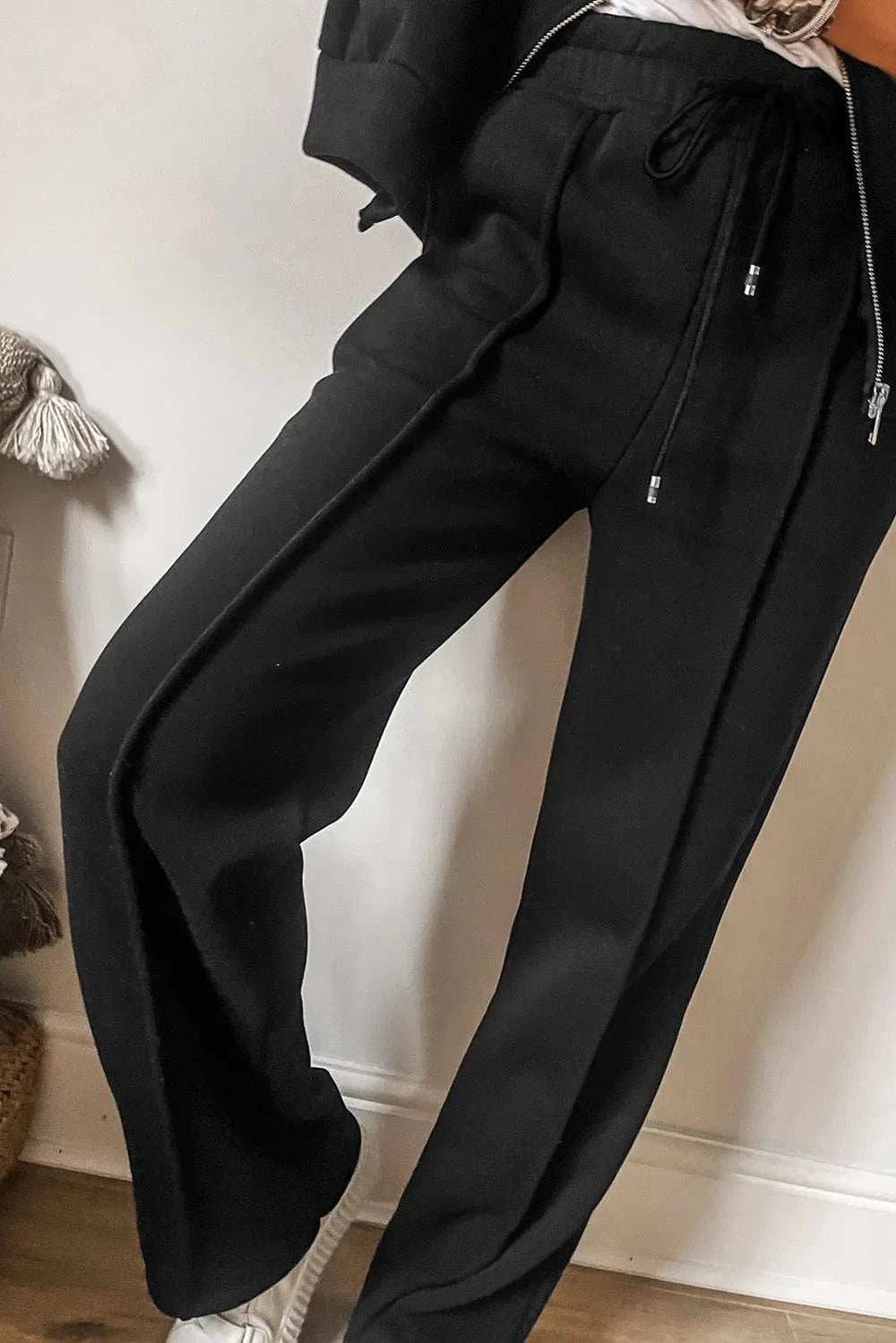 Zip Up Long Sleeve Top and Pants Set - Trendsi - Flyclothing LLC