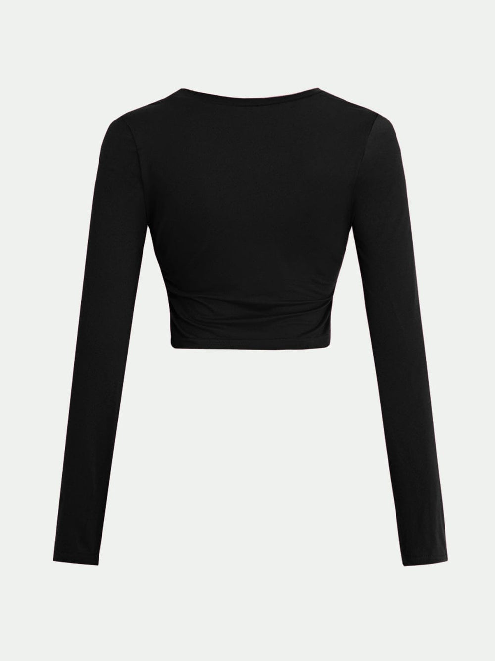 Round Neck Long Sleeve Cropped T-Shirt - Trendsi