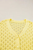 Openwork V-Neck Long Sleeve Cardigan - Trendsi - Flyclothing LLC