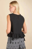 VERY J Side Tie Detail Ruffled Sleeveless Top - Trendsi