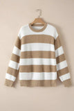 Color Block Round Neck Sweater - Trendsi - Flyclothing LLC