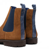 46-210-CGN GIANNA Suede Chelsea Boot, Cognac - Zelli Italia - Flyclothing LLC