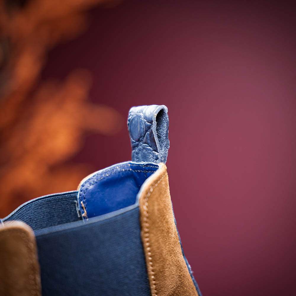 46-210-CGN GIANNA Suede Chelsea Boot, Cognac - Zelli Italia - Flyclothing LLC