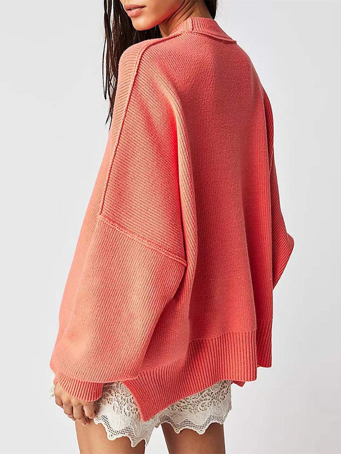 Round Neck Long Sleeve Sweater - Trendsi - Flyclothing LLC