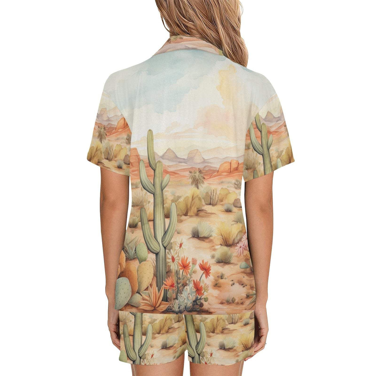 Baha Ranch Watercolor Desert Women's Western Pajama Set