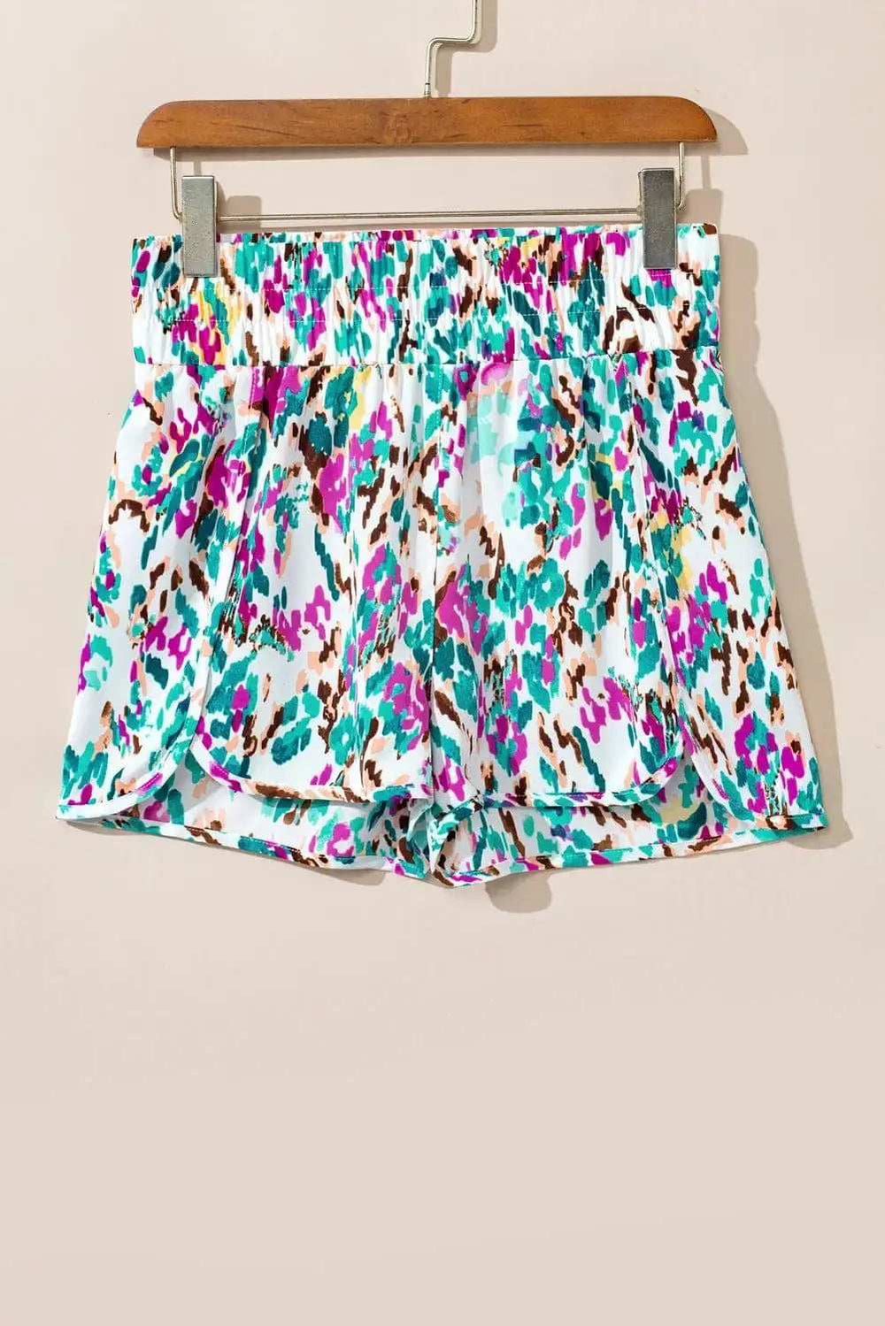 Printed High Waist Shorts - Trendsi - Flyclothing LLC