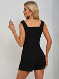 Square Neck Wide Strap Tank and Shorts Set - Trendsi - Flyclothing LLC