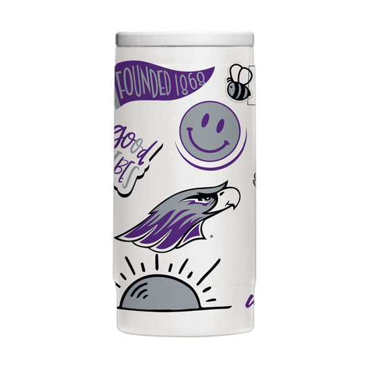UW-Whitewater 12oz Native Powdercoat SlimCan Coolie - Logo Brands - Flyclothing LLC