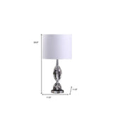 24" Silver Crystal Standard Table Lamp With White Shade - Homeroots - Flyclothing LLC