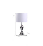 24" Silver Crystal Standard Table Lamp With White Shade - Homeroots