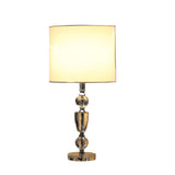 24" Clear Cut Faux Crystal Glam Table Lamp With White Classic Drum Shade - Homeroots
