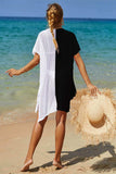 Double Take Openwork Contrast Slit Knit Cover Up - Trendsi - Flyclothing LLC