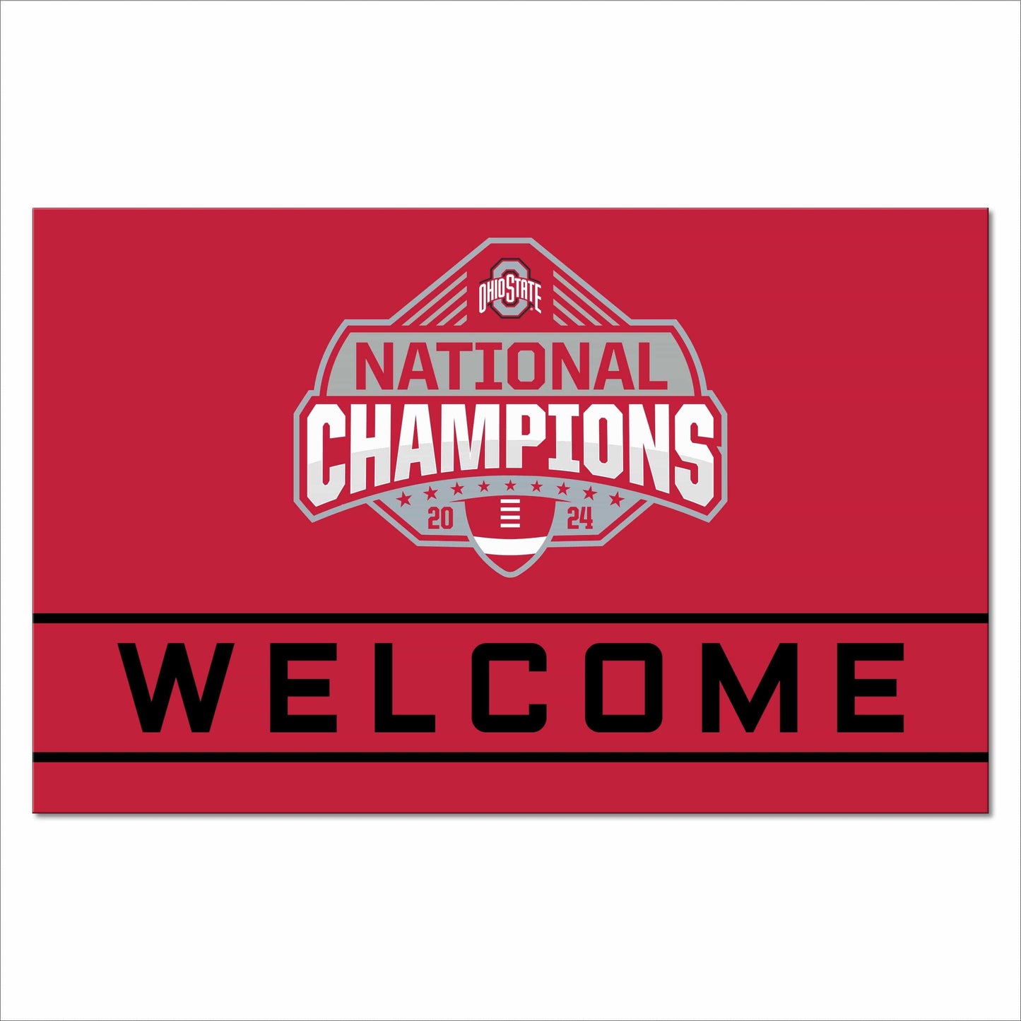 Official Ohio State 2024 National Champions Logo 18"x30" Crumb Rubber Door Mat - Ohio State Buckeyes - Flyclothing LLC