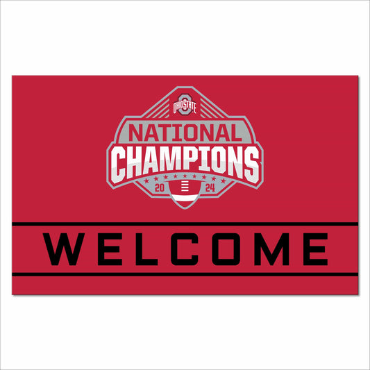 Official Ohio State 2024 National Champions Logo 18"x30" Crumb Rubber Door Mat - Ohio State