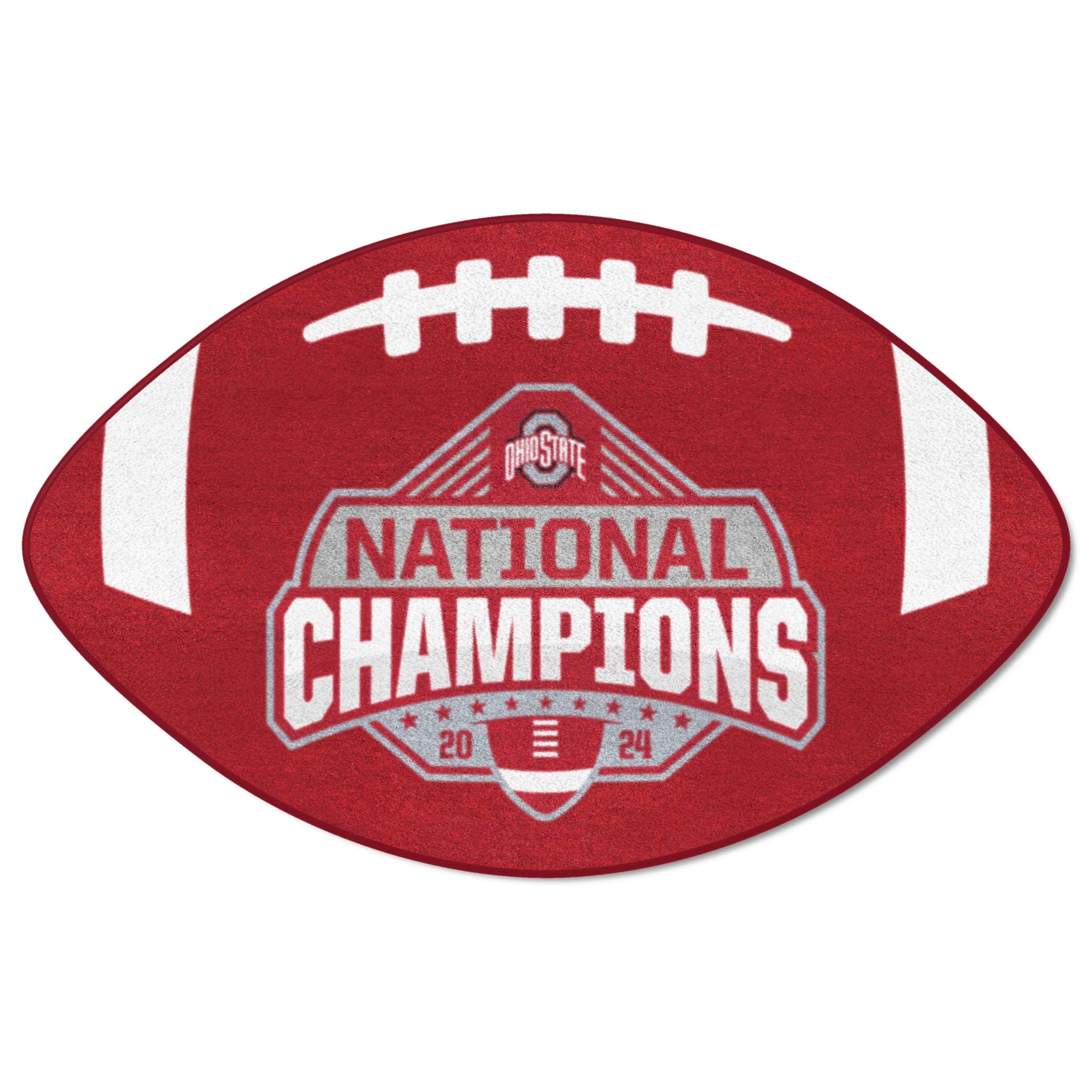 Official Ohio State 2024 National Champions Logo 20.5"x32.5" Football Mat - Ohio State