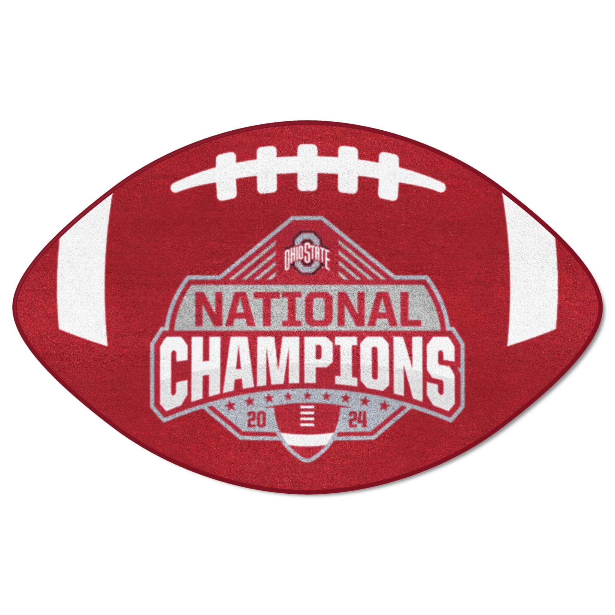 Official Ohio State 2024 National Champions Logo 20.5"x32.5" Football Mat - Ohio State Buckeyes - Flyclothing LLC