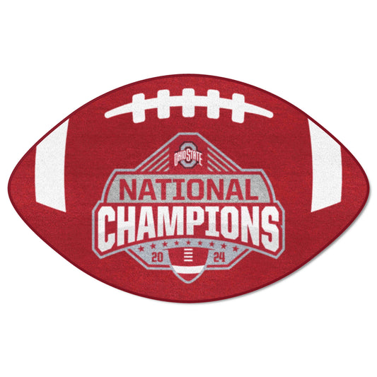 Official Ohio State 2024 National Champions Logo 20.5"x32.5" Football Mat - Ohio State