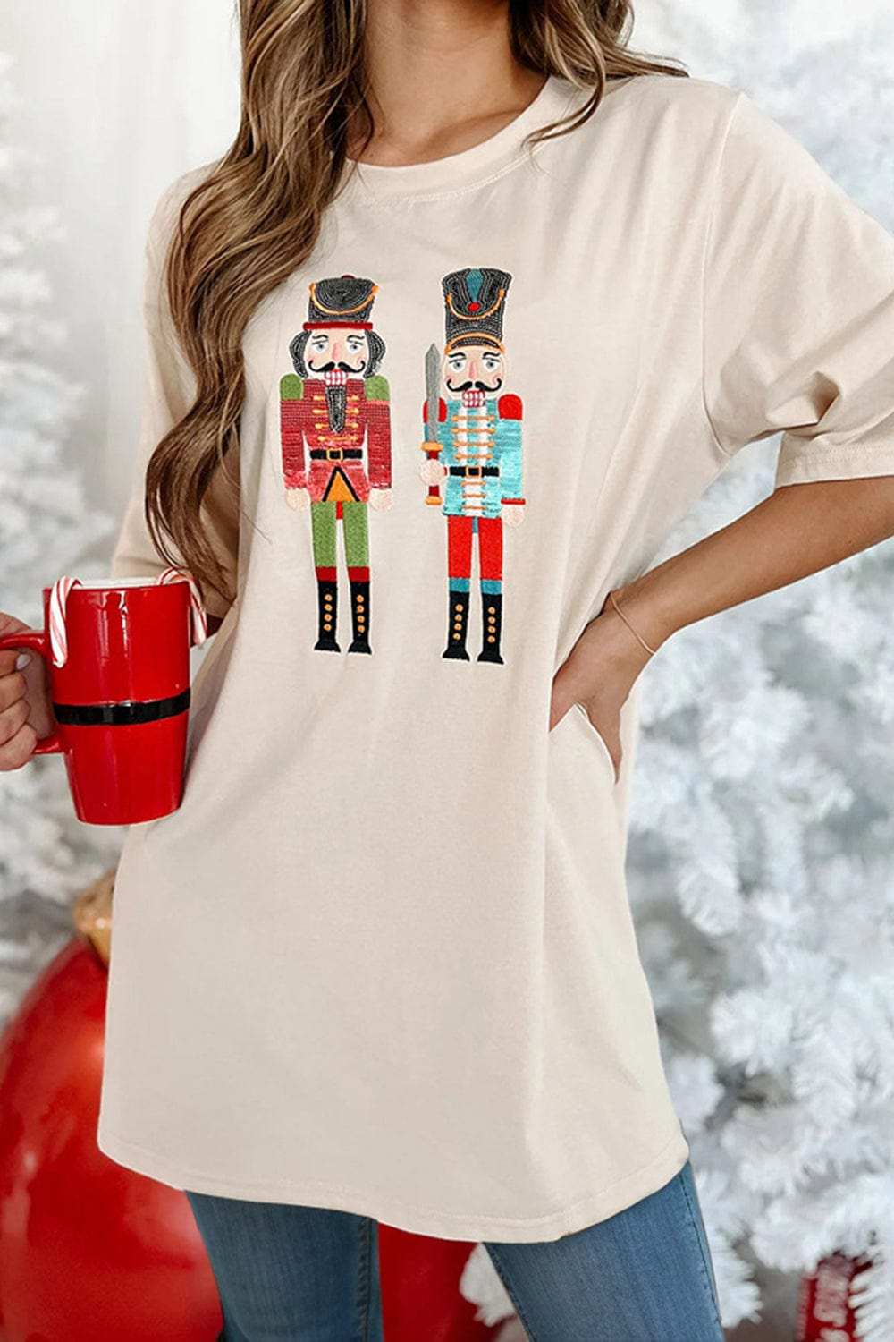 Nutcracker Round Neck Half Sleeve T-Shirt - Trendsi - Flyclothing LLC