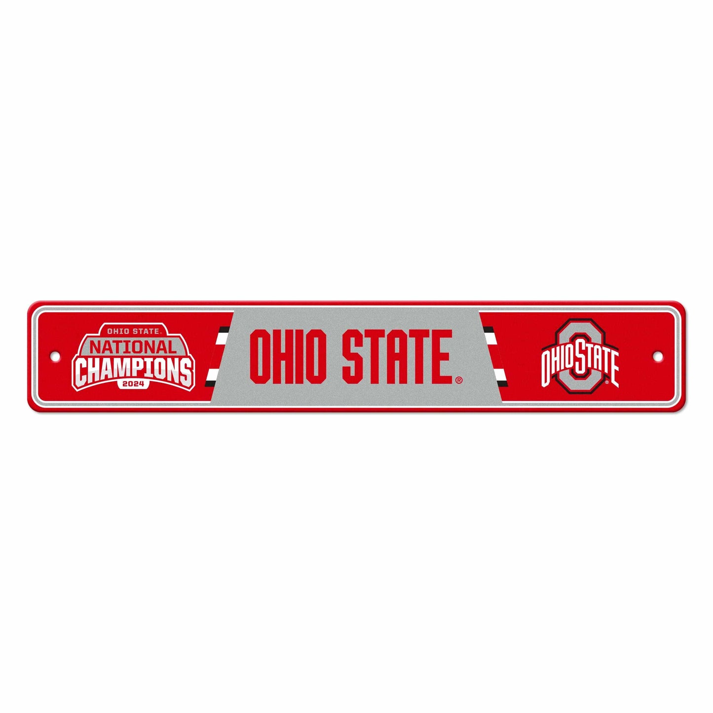 Official Ohio State 2024 National Champions Logo 4"x23.5"x0.01" Street Sign - Ohio State Buckeyes - Flyclothing LLC