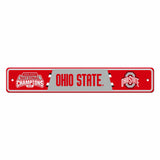Official Ohio State 2024 National Champions Logo 4"x23.5"x0.01" Street Sign - Ohio State Buckeyes - Flyclothing LLC