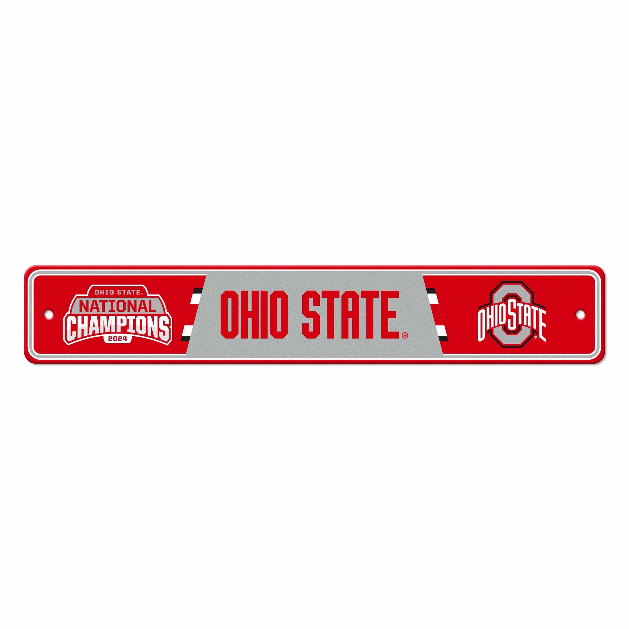 Official Ohio State 2024 National Champions Logo 4"x23.5"x0.01" Street Sign - Ohio State Buckeyes - Flyclothing LLC