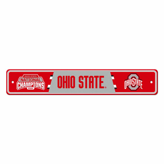 Official Ohio State 2024 National Champions Logo 4"x23.5"x0.01" Street Sign - Ohio State
