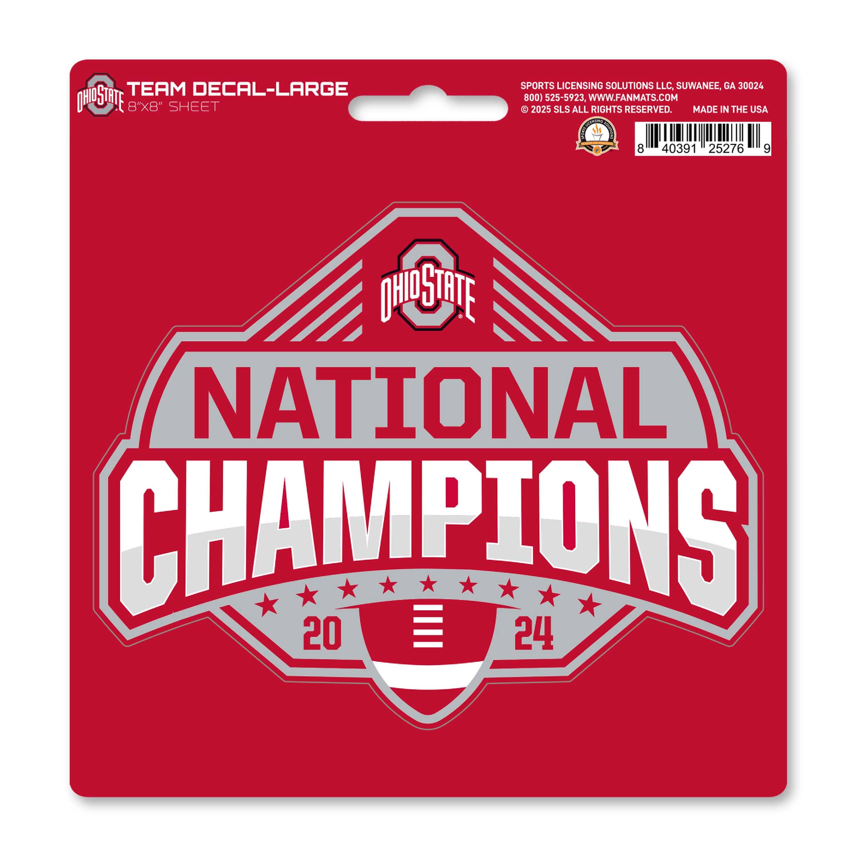 Official Ohio State 2024 National Champions Logo 8” x 8” Large Decal - Ohio State