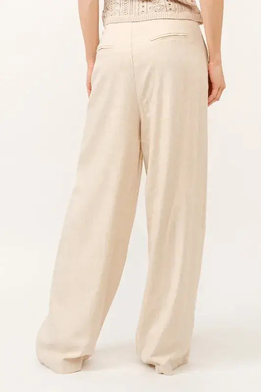 And The Why High-Rise Wide Leg Linen Blended Pants - Trendsi - Flyclothing LLC