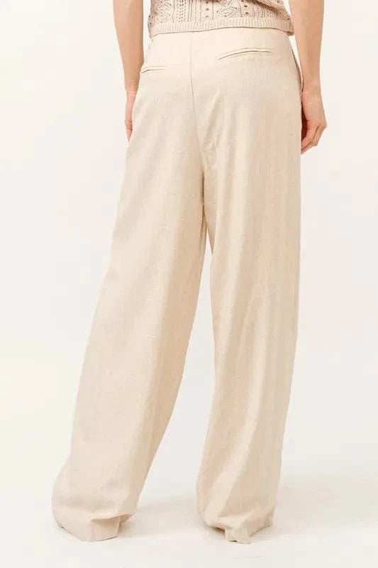 And The Why High-Rise Wide Leg Linen Blended Pants - Trendsi - Flyclothing LLC