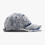 Distressed Cotton Adjustable Baseball Cap - Trendsi