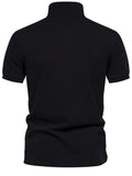 Men's Collared Neck Geometric Embroidered Polo - Trendsi - Flyclothing LLC