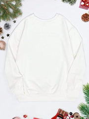 Graphic Round Neck Long Sleeve Sweatshirt - Trendsi