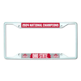 Official Ohio State 2024 National Champions Logo 6.25"x12.25" License Plate Frame - White - Ohio State Buckeyes - Flyclothing LLC