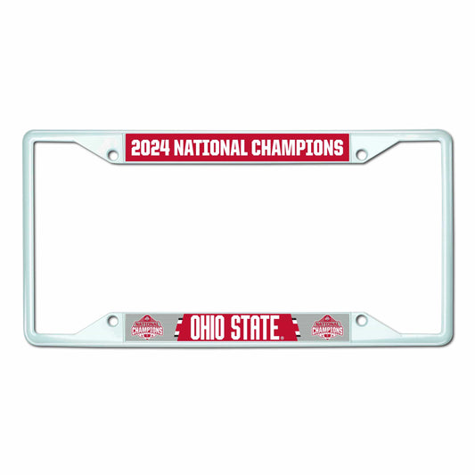 Official Ohio State 2024 National Champions Logo 6.25"x12.25" License Plate Frame - White - Ohio State